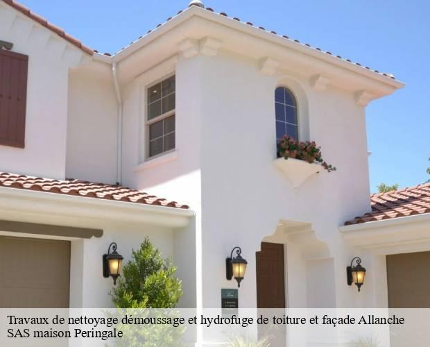 Travaux de nettoyage démoussage et hydrofuge de toiture et façade  allanche-15160 SAS maison Peringale