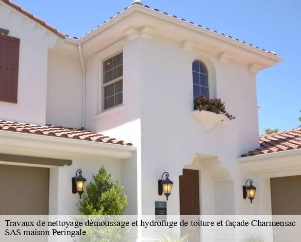 Travaux de nettoyage démoussage et hydrofuge de toiture et façade  charmensac-15500 SAS maison Peringale